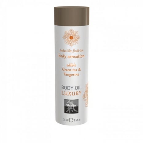 Съедобное масло для тела Body Oil LUXURY Зеленый чай & мандарин (75 мл)