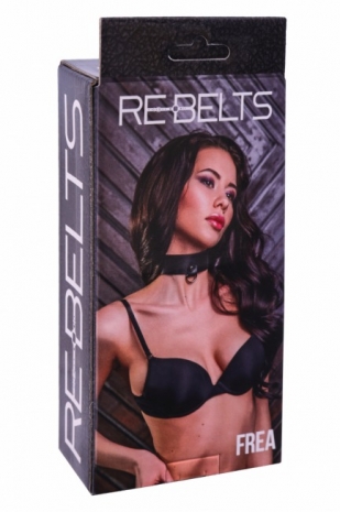 Черный ошейник из натуральной кожи REBELTS Frea
