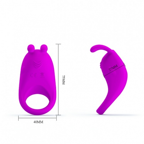 Мощное перезаряжаемое эрекционное виброкольцо PrettyLove Rabbit Vibrator (7 режимов)