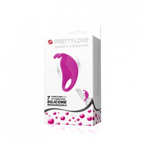 Мощное перезаряжаемое эрекционное виброкольцо PrettyLove Rabbit Vibrator (7 режимов)