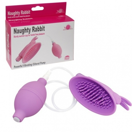 Вакуумная клиторальная вибро-помпа Naughty Rabbit purple (7 режимов)