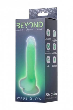 Светящийся в темноте реалистичный фаллоимитатор Beyond Wade Glow