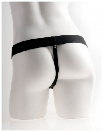 Перезаряжаемый фаллопротез с вибрацией Hollow Rechargeable Strap-on with Balls 7'' (10 режмов)