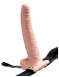 Перезаряжаемый фаллопротез с вибрацией Hollow Rechargeable Strap-on with Balls 9'' (10 режмов)0