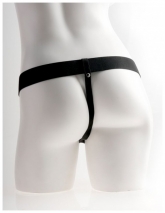 Перезаряжаемый фаллопротез с вибрацией Hollow Rechargeable Strap-on with Balls 9'' (10 режмов)