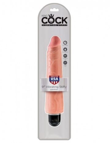 Большой реалистичный вибратор PipeDream King Cock Vibrating Stiffy 9'' (многоскор. вибрация)