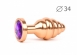 Золотая рельефная втулка с фиолетовым кристаллом GOLD PLUG MEDIUM0