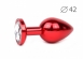 Большая красная втулка с прозрачным кристаллом JEWELRY PLUGS ANAL0