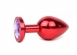 Большая красная анальная металлическая втулка с сиреневым кристаллом RED PLUG LARGE0