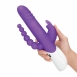 Вибратор для тройной стимуляции Double Penetration Rabbit Vibrator с вращающимися шариками (7 режимов)1