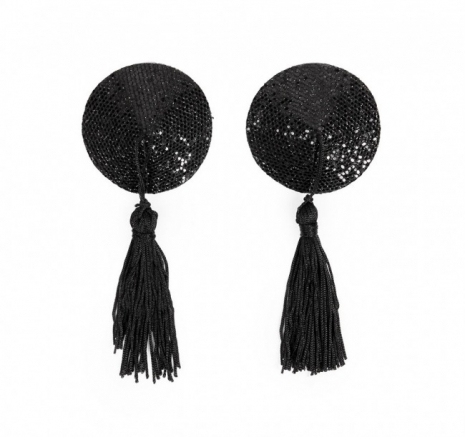 Блестящие многоразовые пестисы на клейкой основе с кисточками Sexy Nipple Tassels