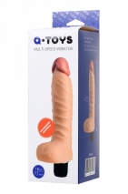 Реалистичный рельефный многоскоростной вибратор с розовой головкой A-Toys (16,5 см)