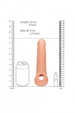 Удлиняющая изогнутая насадка на пенис для стимуляции G-точки Penis Extender with Rings (22 см)