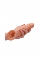 Удлиняющая изогнутая насадка на пенис для стимуляции G-точки Penis Extender with Rings (22 см)