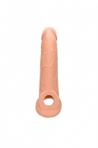 Удлиняющая изогнутая насадка на пенис для стимуляции G-точки Penis Extender with Rings (22 см)