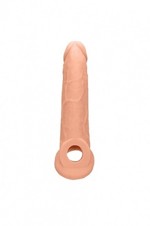 Удлиняющая изогнутая насадка на пенис для стимуляции G-точки Penis Extender with Rings (22 см)