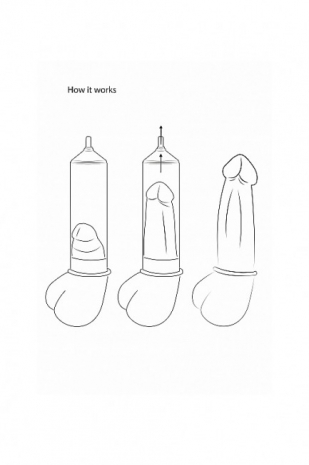 Черная ручная вакуумная помпа с насосом в виде груши Classic Penis Pump