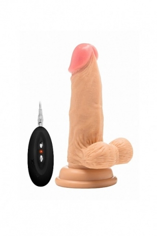 Небольшой реалистичный вибратор на присоске Vibrating Realistic Cock with Remote 6'' (10 режимов)