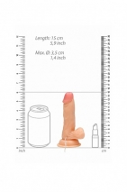 Небольшой реалистичный вибратор на присоске Vibrating Realistic Cock with Remote 6'' (10 режимов)