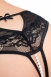 Черные трусики с жемчужной нитью и вырезом Erolanta Joan XL4