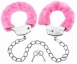 Металлические наножники с розовой меховой обивкой для щиколоток Furry Ankle Cuffs0