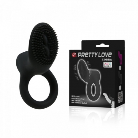 Эрекционное кольцо с клиторальным стимулятором Pretty Love COBRA