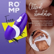 Изящный вакуумный стимулятор клитора Romp Free с крышкой (10 режимов)