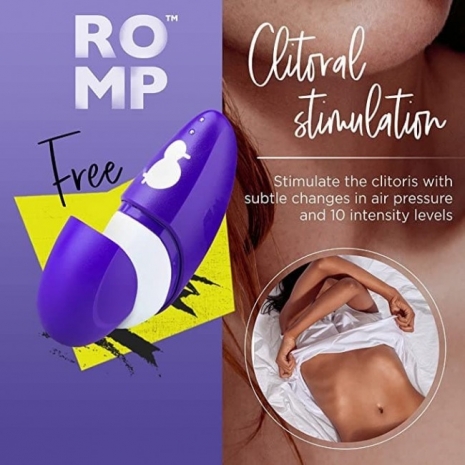 Изящный вакуумный стимулятор клитора Romp Free с крышкой (10 режимов)