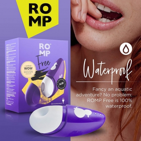 Изящный вакуумный стимулятор клитора Romp Free с крышкой (10 режимов)