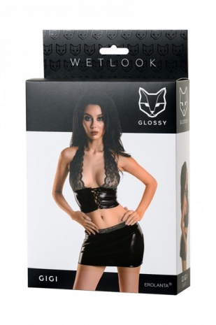 Комплект из бюстье на шнуровке с кружевом и юбочки Gigi S