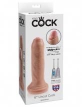 Фаллос с подвижной крайней плотью King Cock 6'' Uncut Cock