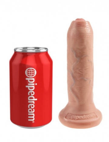 Фаллос с подвижной крайней плотью King Cock 6'' Uncut Cock
