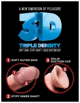 Супер гибкий реалистичный фаллос на присоске King Cock Plus 6'' Triple Density Cock