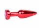 Красная металлическая пробка с красным кристаллом0
