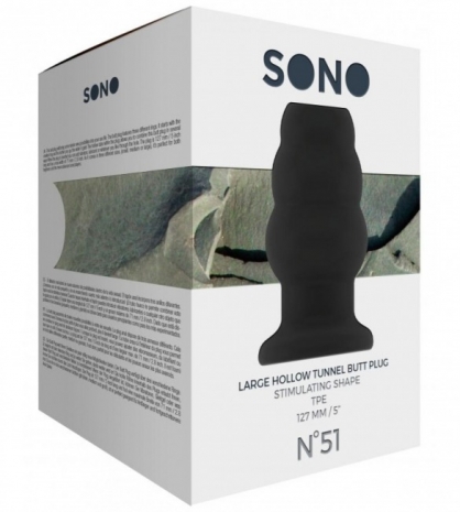 Большая рельефная пробка со сквозным отверстием SONO  51 Large Hollow Tunnel Butt Plug