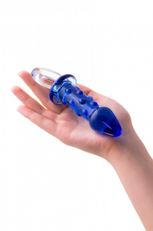 Стеклянный анальный стимулятор с пупырышками Sexus Glass