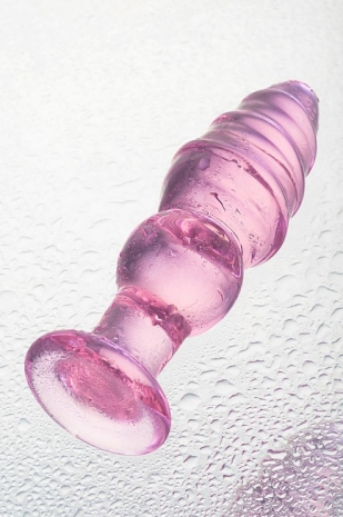 Рельефная анальная втулка из стекла Sexus Glass