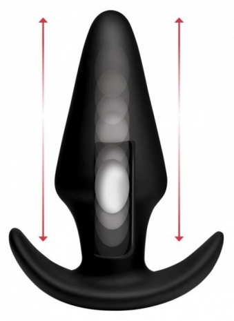 Анальная пробка с эффектом толкания на ДУ XR Brands Kinetic Thumping 7X Large Anal Plug (7 режимов)