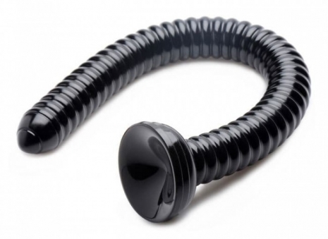 Огромный гибкий анальный стимулятор на присоске Hosed Ribbed Anal Dildo