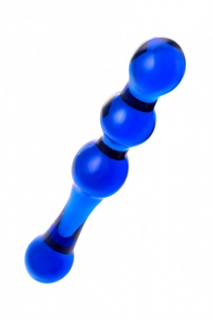 Двусторонний синий стимулятор из стекла Sexus Glass