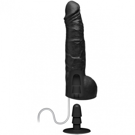 Черный фаллос с функцией эякуляции KINK Squirting Cumplay Cock 10'' (вторая кожа)