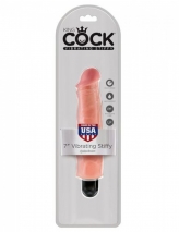 Реалистичный вибратор Pipedream King Cock Vibrating Stiffy 7'' (многоскоростная вибрация)