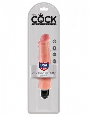Реалистичный вибратор Pipedream King Cock Vibrating Stiffy 7'' (многоскоростная вибрация)