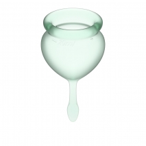 Набор менструальных чаш с хвостиком-капелькой Good Menstrual Cup Light Green