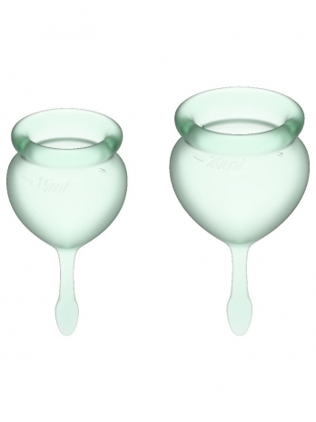 Набор менструальных чаш с хвостиком-капелькой Good Menstrual Cup Light Green