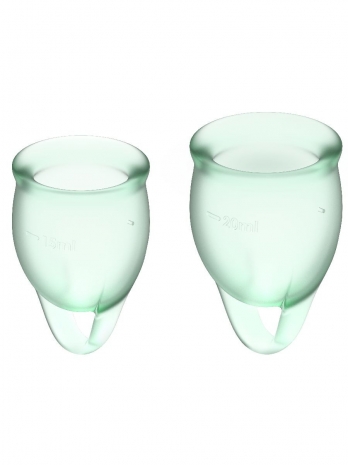 Набор менструальных чаш с хвостиком-петелькой Feel Сonfident Menstrual Cup Light Green