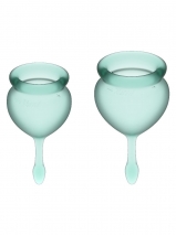 Набор менструальных чаш с хвостиком-капелькой Feel Good Menstrual Cup Dark Green
