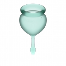 Набор менструальных чаш с хвостиком-капелькой Feel Good Menstrual Cup Dark Green