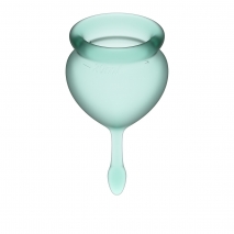Набор менструальных чаш с хвостиком-капелькой Feel Good Menstrual Cup Dark Green