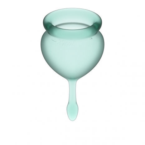 Набор менструальных чаш с хвостиком-капелькой Feel Good Menstrual Cup Dark Green